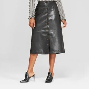 A-Line Midi Skirt - Who What Wear™ Black